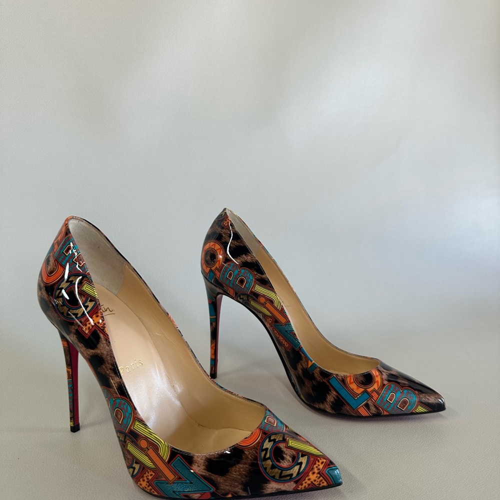 Christian Louboutin Pigalle Follies 100 Multicolor Loubileo Leopard Heel Pump